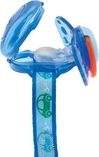 Chicco kopča za dudu s poklopcem, plava