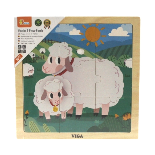 Viga drvene puzzle ovca - 9 kom