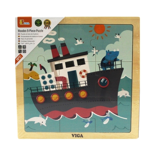 Viga drvene puzzle brod - 9 kom