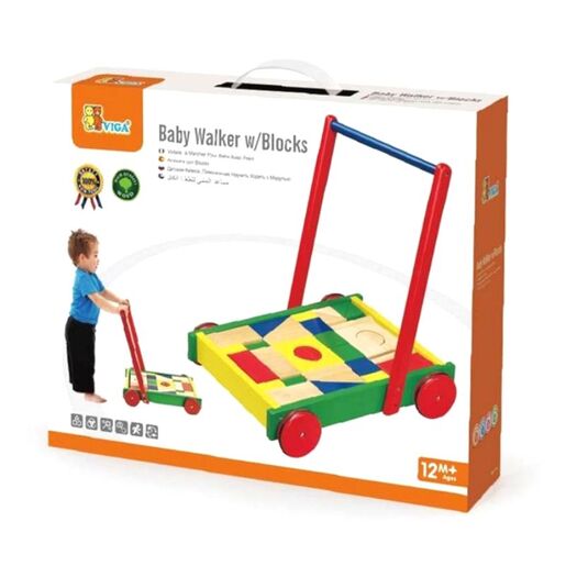 Viga drvena guralica i kockice 50306