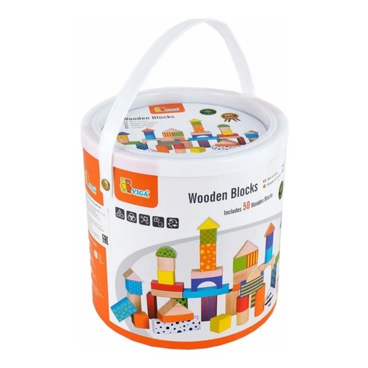 Viga drvene kocke 50 kom - šarene 59695