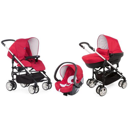 Chicco dječija kolica Trio my city With kit car, Scarlet