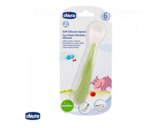 Chicco silikonska kašika, zelena, 6m+