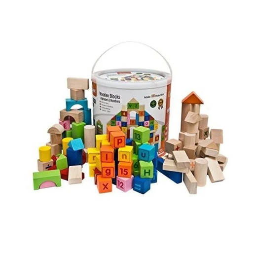 Viga drvene kocke slova i brojevi 100 komada 50288