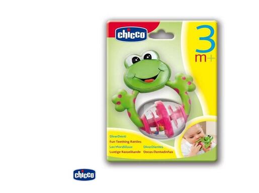 Chicco zvečka grickalica, žaba, 3m+