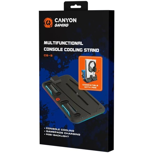 CANYON PS5 stanica za punjenje CS-5, RGB Light, 315 x 185 x 28 mm, Black