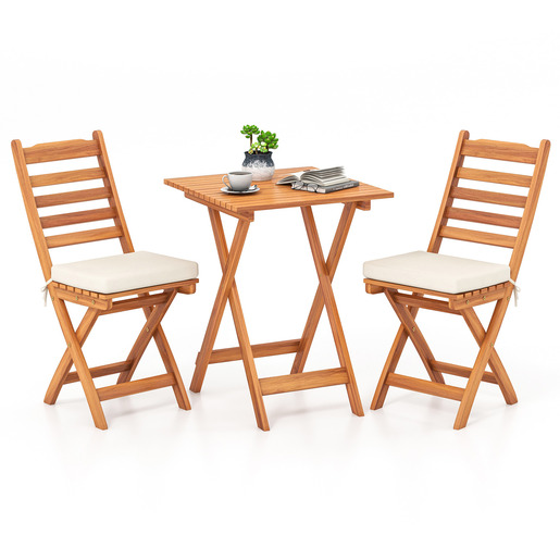 Fieldmann balkonski set Alice – sklopivi, stol + 2 stolice, drvo