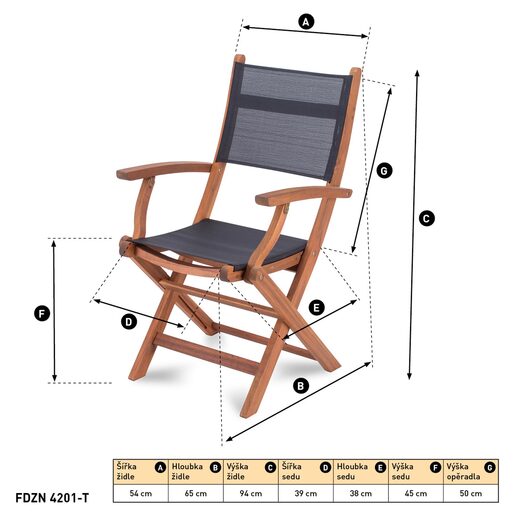 Fieldmann sklopiva vrtna stolica / drvena