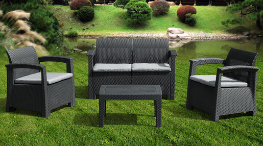 Fieldmann vrtna garnitura – stol + dvosjed + 2 fotelje