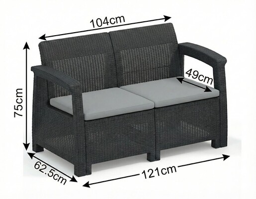 Fieldmann vrtna garnitura – stol + dvosjed + 2 fotelje