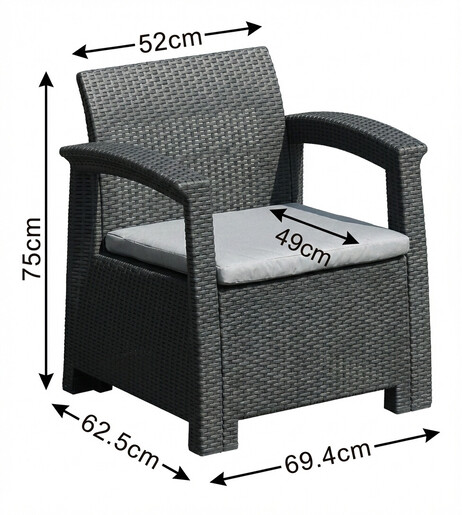 Fieldmann vrtna garnitura – stol + dvosjed + 2 fotelje
