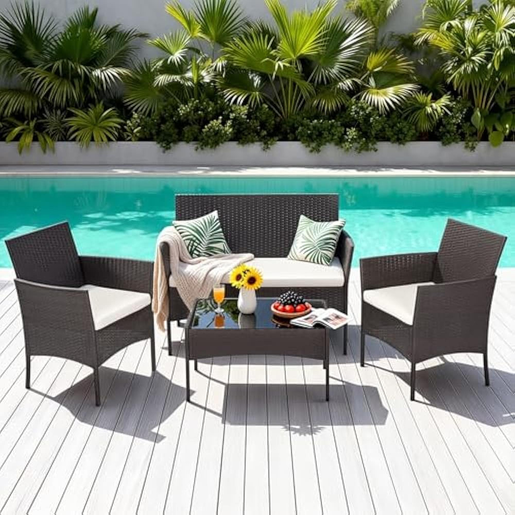 Fieldmann vrtna garnitura Eva – stol + dvosjed + 2 fotelje