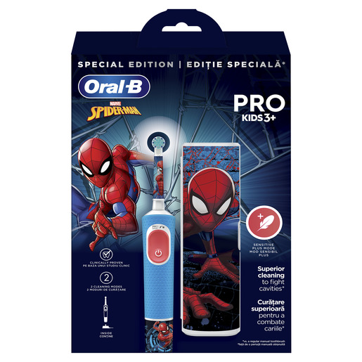 Oral-B četkica za zube D103 VITALITY SPIDERMAN + TRAVEL CASE