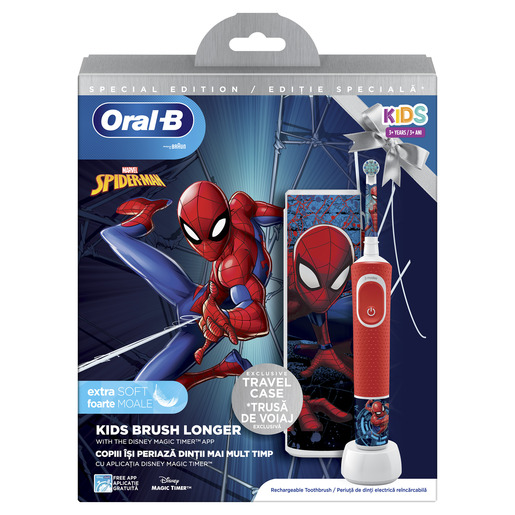 Oral-B četkica za zube D103 VITALITY SPIDERMAN + TRAVEL CASE