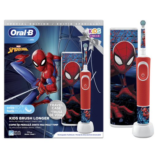 Oral-B četkica za zube D103 VITALITY SPIDERMAN + TRAVEL CASE