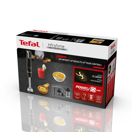 TEFAL štapni mikser SET HB94L830 Infinyforce + 2x sjeckalice + mutilica, 5-u-1; 1000 W