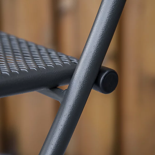 Green Bay metalni balkonski set – 2 stolice + stol, sivi