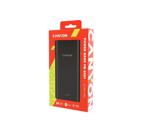 CANYON power bank 20000mAh, PB-2001, crni