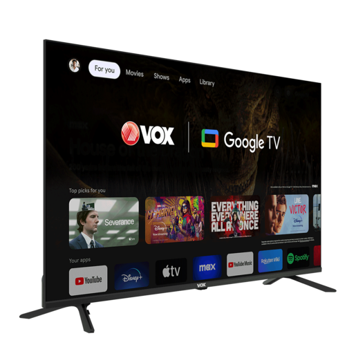 VOX LED televizor 55GOU080B, 4K Ultra HD, Smart TV, Google TV, Crni