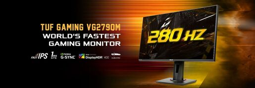 ASUS monitor TUF Gaming VG279QM, 27, FullHD, IPS, HDR400, Adaptive Sync, G Sync, HDMI, DP, 280Hz, 1ms