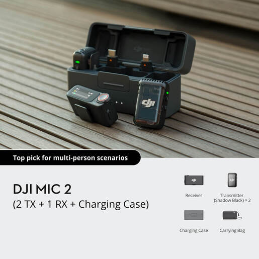 DJI Mic 2 (2TX+1RX+Charg Case), mikrofon