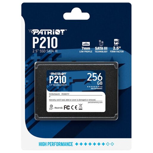 Patriot SSD 256GB 2.5''P210; up to R/W : 500/400 MB/s