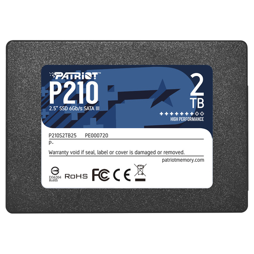 Patriot SSD, 2TB, 2.5", P210SATA 3, 520/430 MB/s