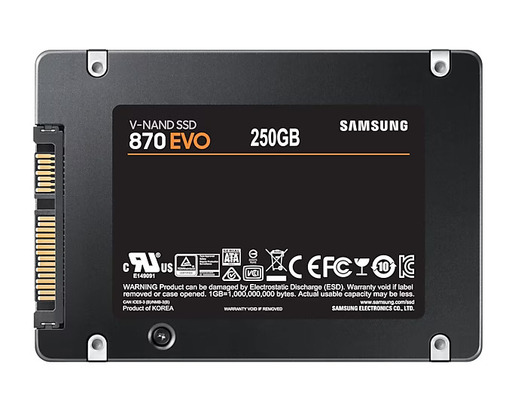 SAMSUNG SSD 870 EVO 250GB2.5'' SATA3;V-NAND MLC560MB/s read,530MB/s write
