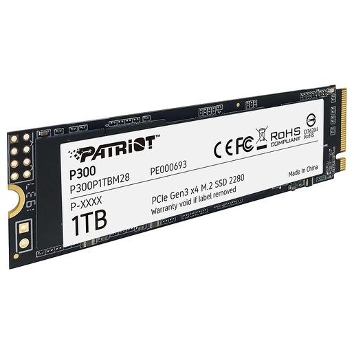 Patriot SSD 1TB M.2;P300 M.2 PCIe Gen 3 x4;up to R/W : 1700/1100MB/s