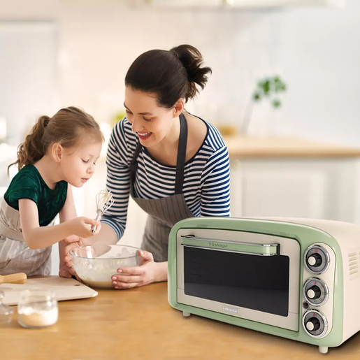 ARIETE mini rerna 979GR VINTAGE; 18l: 1380W, Zelena