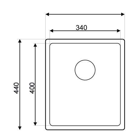 Metalac sudoper Ideal 340 / inox / podgradni