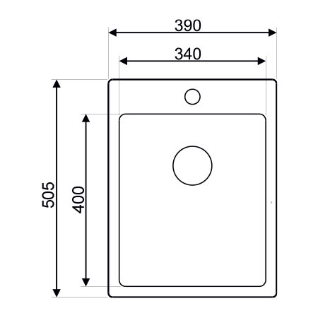 Metalac sudoper Ideal 340 B / inox / usadni