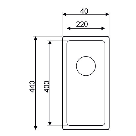 Metalac sudoper Ideal 180 / inox / podgradni