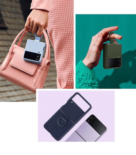 Maska za Samsung Galaxy Z Flip4, EF-PF721TVEGWW, Silicone Cover with Ring Bora Purple