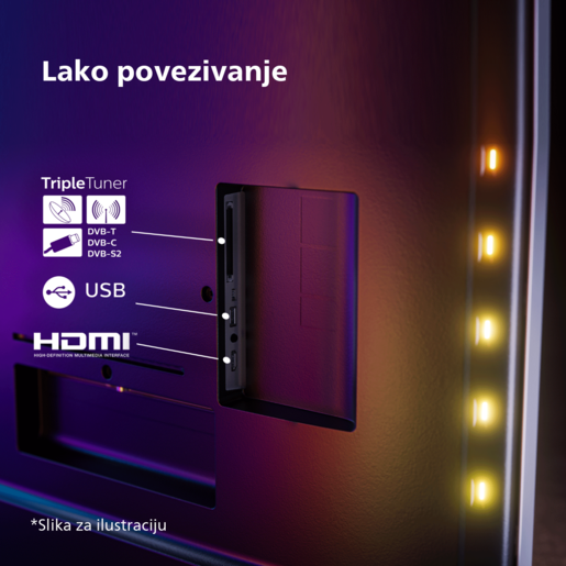 PHILIPS LED televizor 55PUS8919/12 4K Ultra HD, Smart TV, Ambilight, VRR 144Hz, HDMI 2.1, Titan TV, Crni, The One