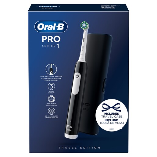 Oral-B četkica za zube PRO 1 BLACK + Travel Case