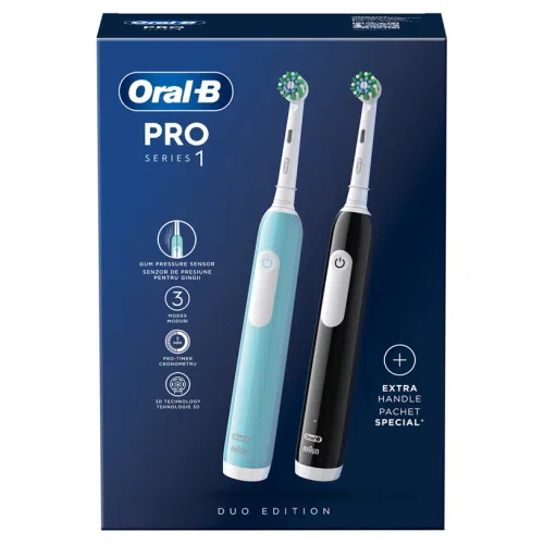 Oral B POC Giftset Pro 1 Duo (Black + Blue)