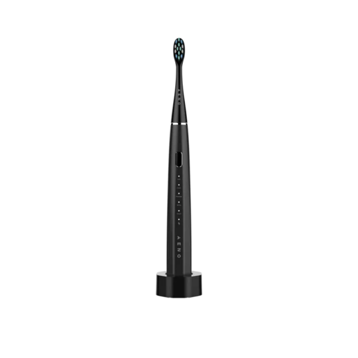 AENO SMART Sonic električna četkica DB2S: crna, 4 moda+8smart, bežično punjenje; 3 glave; putna torbica; 46000 rpm, 90 dana bez punjenja; IPX7