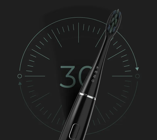 AENO SMART Sonic električna četkica DB2S: crna, 4 moda+8smart, bežično punjenje; 3 glave; putna torbica; 46000 rpm, 90 dana bez punjenja; IPX7