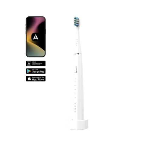 AENO SMART Sonic električna četkica DB1S: bijela, 4 moda+8 smart, bežično punjenje; 3 glave; putna torbica; 46000 rpm, 90 dana bez punjenja; IPX7