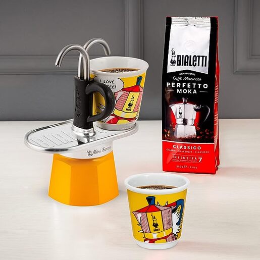 BIALETTI MOKA Express Lichtenstein mini SET + 2 šoljice