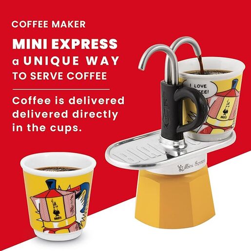 BIALETTI MOKA Express Lichtenstein mini SET + 2 šoljice