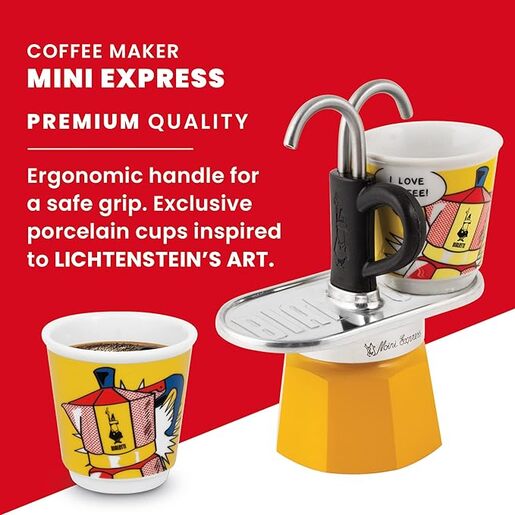 BIALETTI MOKA Express Lichtenstein mini SET + 2 šoljice