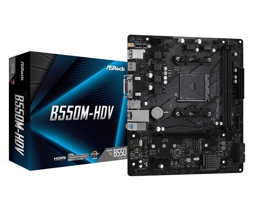ASROCK matična ploča B550M-HDV AM4, B550, 2xDDR4,1xPCIe x16,1xPCI Ex1, 6xSATA3 , M.2, DP,HDMI,DVI, USB 3.2 ATX
