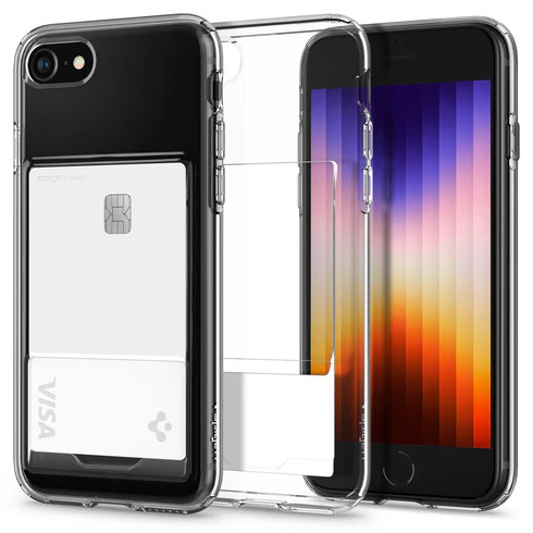 Spigen® Crystal Slot ACS04359, maska za iPhone SE (2022/2020)  – Crystal Clear