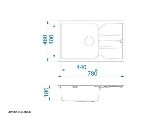 Alveus sudoper Record 40 G91 - Carbon