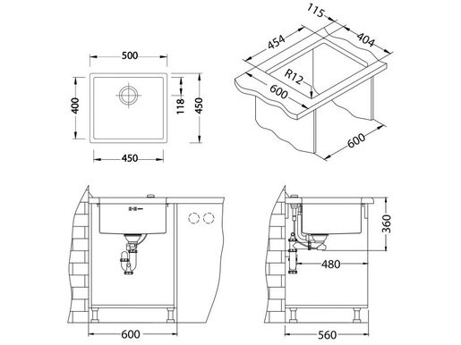 Alveus sudoper Quadrix 40 - brušeni čelik