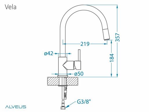 Alveus česma Vela - P - krom