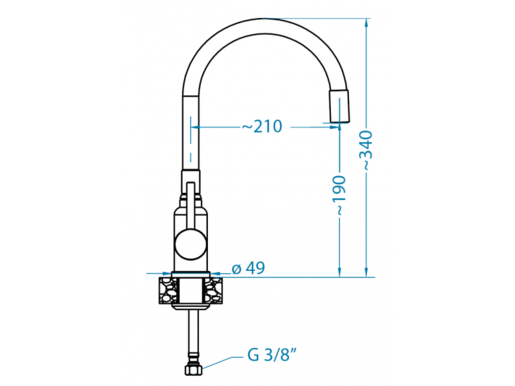 Alveus česma Flexa Matt - crna