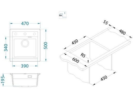 Alveus sudoper Atrox 20 G55 - Beige